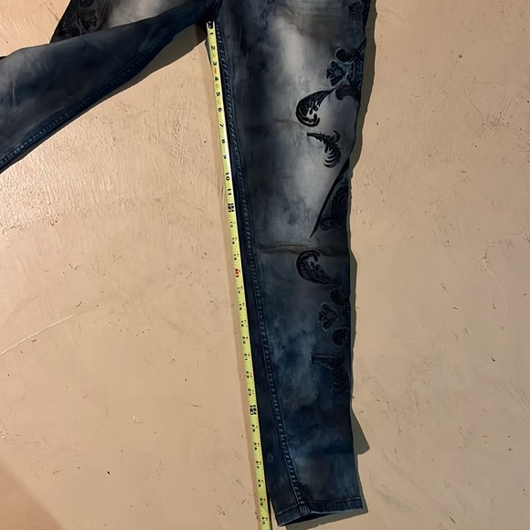 Robin Jeans Gothic Embroidered Skinny Jeans Size 32 - Picture 13 of 14